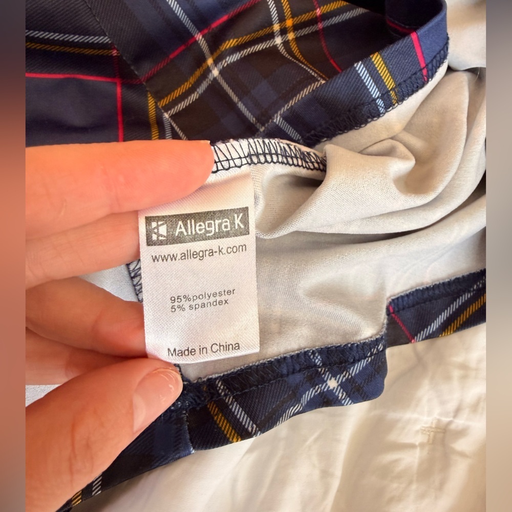 Navy Plaid Sleeveless Mini Dress - Picture 5 of 7